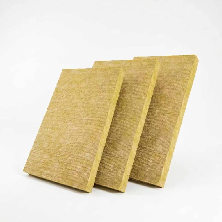 Three rectangular panels of yellow rock wool thermal insulation boards