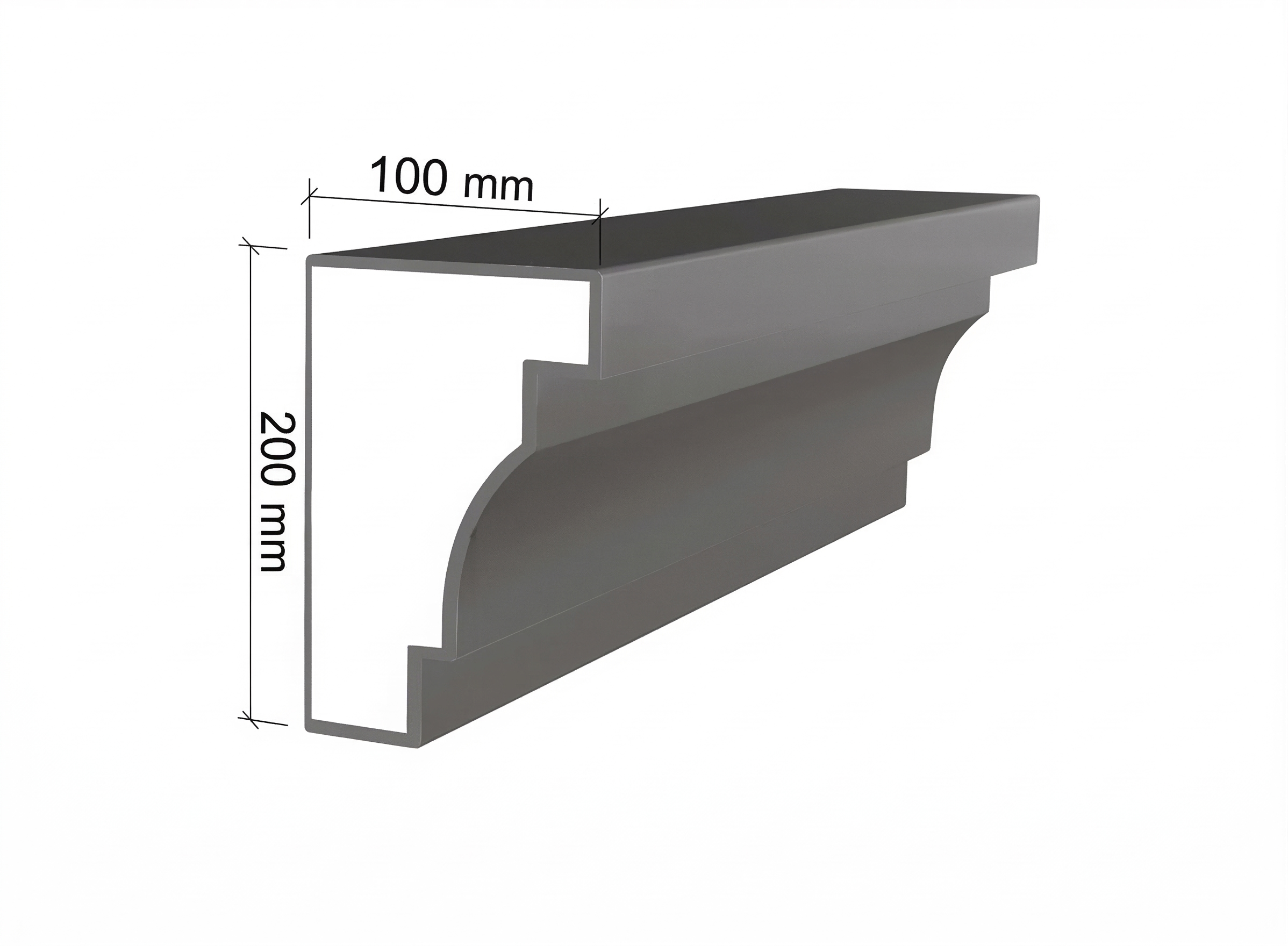 Classic S-curve EPS decorative cornice moulding, 200mm x 100mm, with polymer cement coating for luxury villa facades in Thailand and Vietnam.