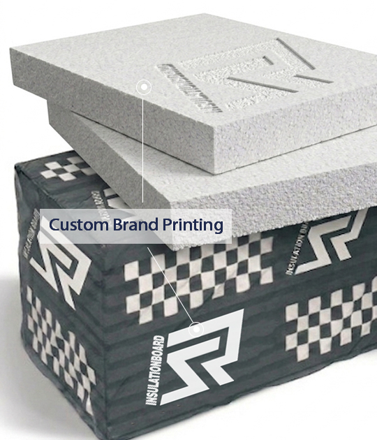 RS blue XPS extruded polystyrene boards stacked - High compressive strength insulation material with tongue and groove joints