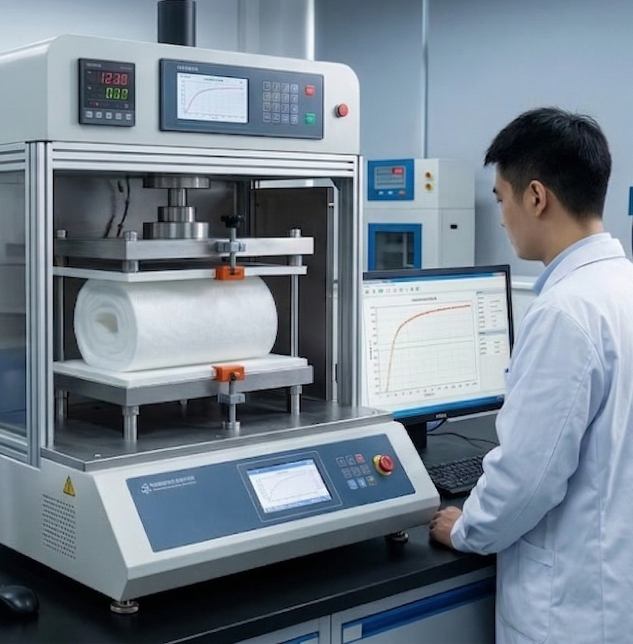 Thermal conductivity testing of nano aerogel blanket - Monitoring insulation performance data with precision instruments