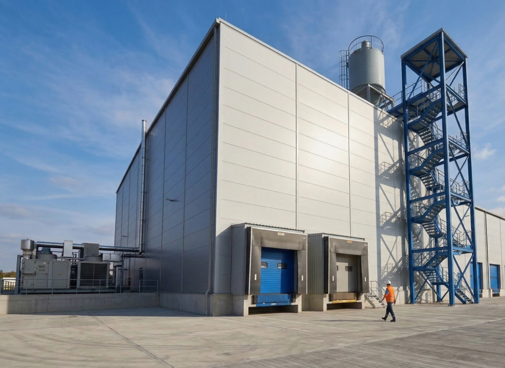 Ola Cell Technologies factory project - Modern industrial building envelope utilizing RS insulated sandwich panel systems