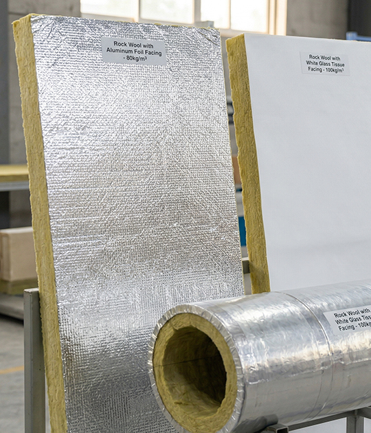 Rock wool with aluminum foil and white glass tissue facing - Professional waterproof and moisture-proof insulation customization