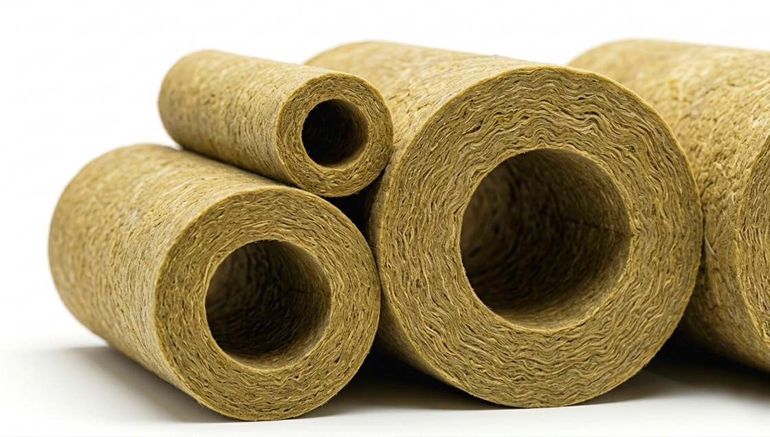 Rock wool pipe sections in various diameters - High-temperature insulation for power and chemical piping
