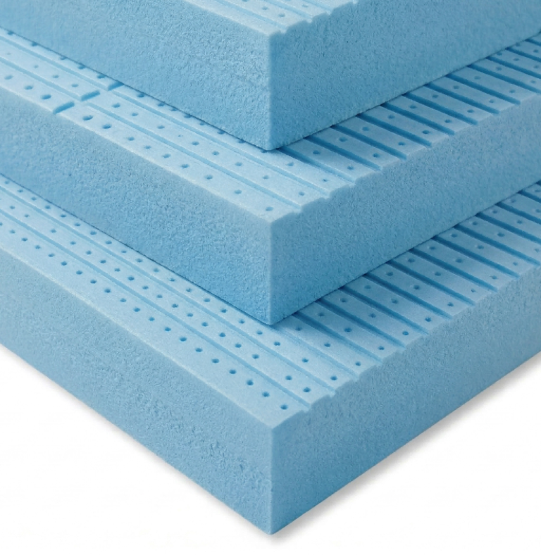 High-density blue XPS extruded polystyrene insulation boards with grooved and embossed surface treatment