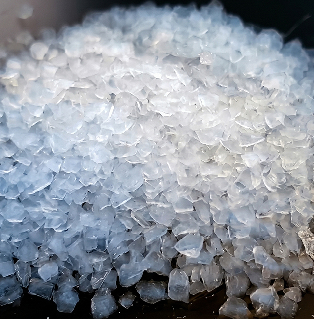 High-purity silica aerogel particles - Showcasing the nanoporous structure and translucent texture of raw materials