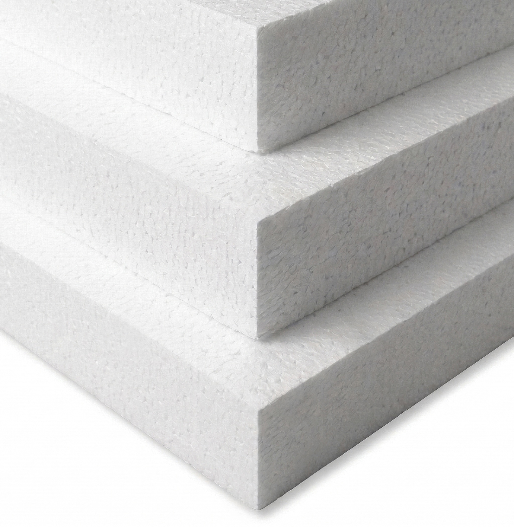 Stacked high-density white EPS expanded polystyrene foam insulation boards for building wall and roof thermal protection
